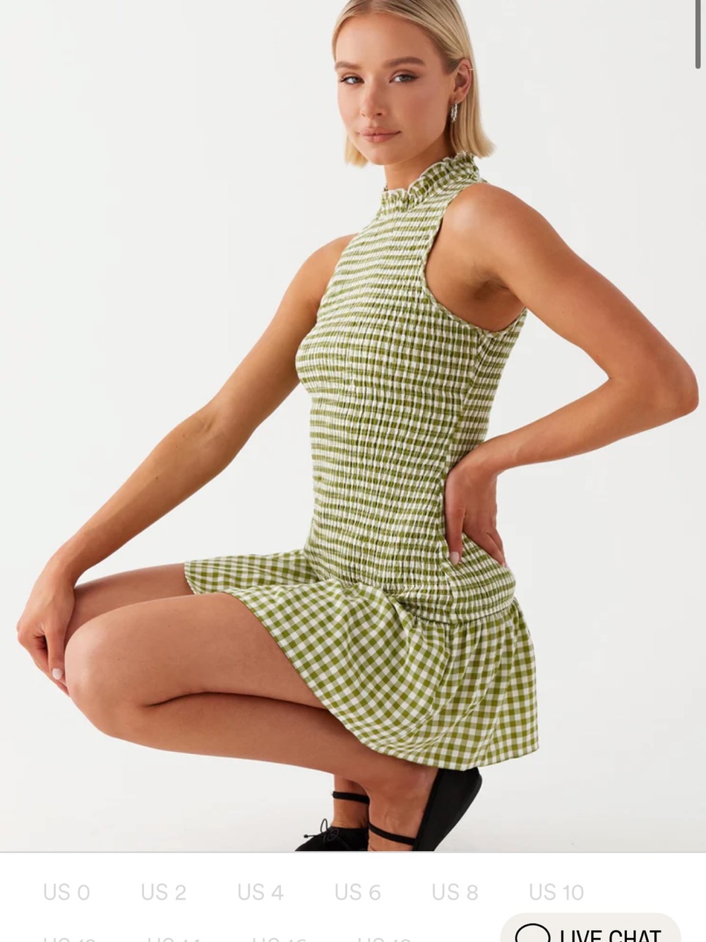 Peppermayo Green Gingham Mini Dress